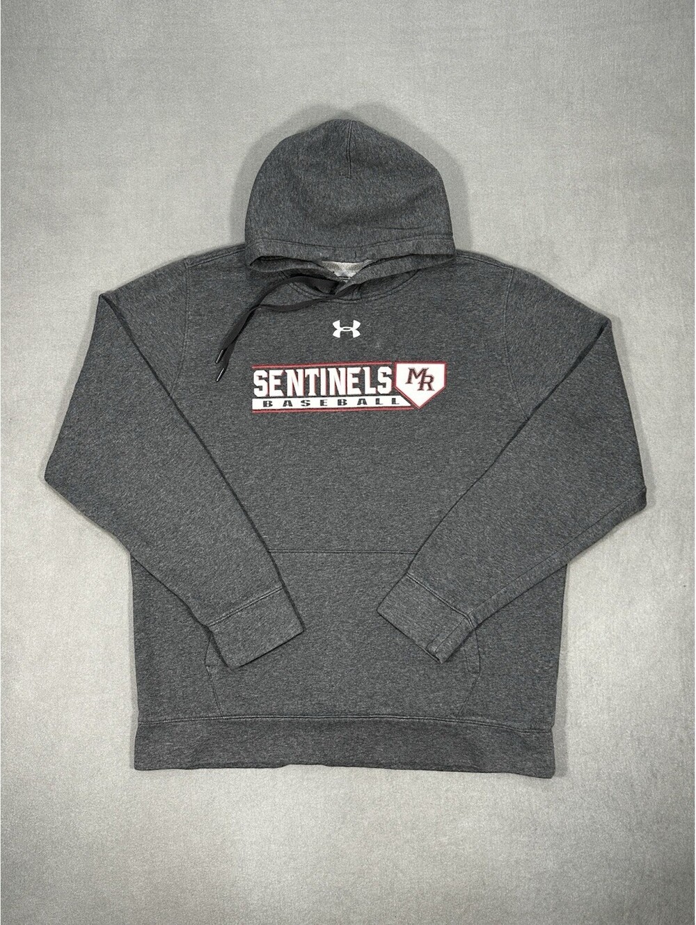 Under Armour Sentinels Baseball Hoodie Mens Large Gray Pullover Sweatshirt